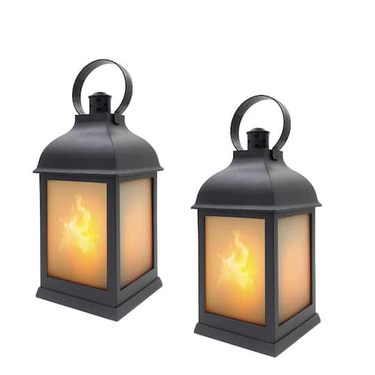 Kate Aspen® Marrakesh LED Vintage Decorative Black Lantern, 2ct.